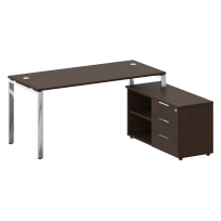 Metal System Direct Стол руководителя с тумбой правый БГ.СРТ-4.7 (R) Акация/Нерж. сталь 1700*1520*750 Metal System Direct Стол руководителя с тумбой правый БГ.СРТ-4.7 (R) Акация/Нерж. сталь 1700*1520*750