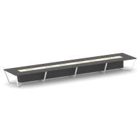 Стол для переговоров прямоугольный Steel Meet KM-PR.B.SP-24 / Тиквуд Светлый – Графит Глянец – Металл Белый / 8000×1600×750 Стол для переговоров прямоугольный Steel Meet KM-PR.B.SP-24 / Тиквуд Светлый – Графит Глянец – Металл Белый / 8000×1600×750