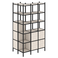 Loft Угловой внешний стеллаж наборный VR.L-54 Тиквуд тёмный/Белый металл 862×1278×2280 Loft Угловой внешний стеллаж наборный VR.L-54 Тиквуд тёмный/Белый металл 862×1278×2280