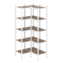 Loft Угловой внутренний стеллаж наборный VR.L-32 Тиквуд тёмный/Белый металл 862×862×1869 Loft Угловой внутренний стеллаж наборный VR.L-32 Тиквуд тёмный/Белый металл 862×862×1869