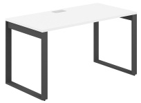 Стол офисный с лючком Allegro / 1600×700×750 / Профиль О-образный: 70×20 Антрацит / Столешница: Белый / AG.106.WH.L.72.AN Стол офисный с лючком Allegro / 1600×700×750 / Профиль О-образный: 70×20 Антрацит / Столешница: Белый / AG.106.WH.L.72.AN