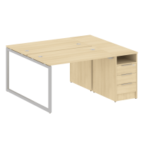 Metal System Quattro Р. ст. с тумбой на О-образном м/к 40БО.РС-СТП-2.2 Акация/Антрацит металл 1612*1475*750 Metal System Quattro Р. ст. с тумбой на О-образном м/к 40БО.РС-СТП-2.2 Акация/Антрацит металл 1612*1475*750