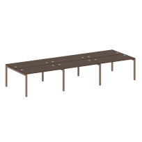Metal System Quattro Р. ст. на 6 раб. места на П-образном м/к 50БП.СМ-6.3 Акация/Антрацит металл 4200*1475*750
