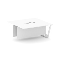 Сектор переговорного стола проходной Steel Meet L=1600 KD-PR.B.SPPW-16 / Тиквуд Светлый – Металл Белый / 1600×1600×750