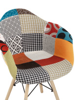 Кресло Eames DSW пэчворк черно-белое Кресло Eames DSW пэчворк черно-белое