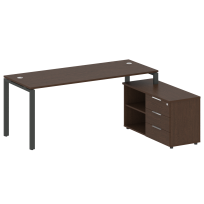 Metal System Р. ст. с тумбой на П-образном м/к БП.РС-СТС-2.1 (R) Акация/Антрацит металл 1100*1520*750 Metal System Р. ст. с тумбой на П-образном м/к БП.РС-СТС-2.1 (R) Акация/Антрацит металл 1100*1520*750