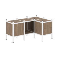Loft Угловой внутренний стеллаж наборный VR.L-26 Тиквуд тёмный/Белый металл 1278×862×636 Loft Угловой внутренний стеллаж наборный VR.L-26 Тиквуд тёмный/Белый металл 1278×862×636