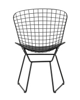 Стул обеденный Bertoia черный с черной подушкой 4 шт Стул обеденный Bertoia черный с черной подушкой 4 шт