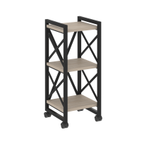 Loft Стеллаж на колесных опорах-3 полки VR.L-MST.K-3.4 Тиквуд тёмный/Чёрный металл 400×400×968 Loft Стеллаж на колесных опорах-3 полки VR.L-MST.K-3.4 Тиквуд тёмный/Чёрный металл 400×400×968