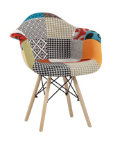 Кресло Eames DSW пэчворк черно-белое Кресло Eames DSW пэчворк черно-белое
