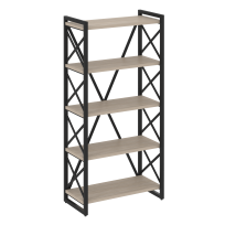 Loft Стеллаж на регулируемых опорах-5 полок VR.L-MST.O-5.8 Тиквуд тёмный/Чёрный металл 800×400×1650 Loft Стеллаж на регулируемых опорах-5 полок VR.L-MST.O-5.8 Тиквуд тёмный/Чёрный металл 800×400×1650