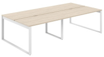 Стол-бенч с вырезом Allegro / 2400×1438×750 / Профиль О-образный: 70×20 Белый / Столешница: Белый / AG.144.WH.V.72.WH Стол-бенч с вырезом Allegro / 2400×1438×750 / Профиль О-образный: 70×20 Белый / Столешница: Белый / AG.144.WH.V.72.WH