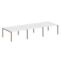 Metal System Quattro Р. ст. на 6 раб. места на П-образном м/к 50БП.СМ-6.3 Акация/Антрацит металл 4200*1475*750
