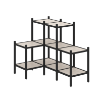 Loft Угловой внутренний стеллаж наборный VR.L-37 Тиквуд тёмный/Белый металл 862×1278×1047 Loft Угловой внутренний стеллаж наборный VR.L-37 Тиквуд тёмный/Белый металл 862×1278×1047