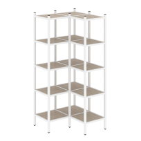 Loft Угловой внутренний стеллаж наборный VR.L-32 Тиквуд тёмный/Белый металл 862×862×1869 Loft Угловой внутренний стеллаж наборный VR.L-32 Тиквуд тёмный/Белый металл 862×862×1869
