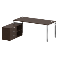 Metal System Direct Стол руководителя с тумбой левый БГ.СРТ-5.8 (L) Акация/Нерж. сталь 1900*1620*750 Metal System Direct Стол руководителя с тумбой левый БГ.СРТ-5.8 (L) Акация/Нерж. сталь 1900*1620*750
