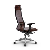 Кресло для руководителя Метта L 1m 36/4D_17839_Сетка X2 - Коричневый_Кожа перфорированная NewLeather - Темно-коричневый Кресло для руководителя Метта L 1m 36/4D_17839_Сетка X2 - Коричневый_Кожа перфорированная NewLeather - Темно-коричневый