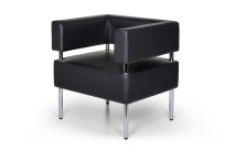 Мягкое кресло МС Euroforma / Экокожа Euroline / Черный 9100 / 740×630×750