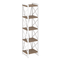 Loft Стеллаж на регулируемых опорах-5 полок VR.L-MST.O-5.4 Тиквуд тёмный/Чёрный металл 400×400×1650 Loft Стеллаж на регулируемых опорах-5 полок VR.L-MST.O-5.4 Тиквуд тёмный/Чёрный металл 400×400×1650