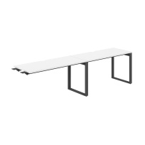 Стол-бенч комбо s-b-s с вырезом Allegro / 2400×800×750 / Профиль О-образный: 70×20 Антрацит / Столешница: Белый / AG.197.WH.V.72.AN Стол-бенч комбо s-b-s с вырезом Allegro / 2400×800×750 / Профиль О-образный: 70×20 Антрацит / Столешница: Белый / AG.197.WH.V.72.AN