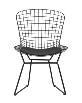 Стул обеденный Bertoia черный с черной подушкой 2 шт Стул обеденный Bertoia черный с черной подушкой 2 шт