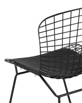 Стул обеденный Bertoia черный с черной подушкой 4 шт Стул обеденный Bertoia черный с черной подушкой 4 шт