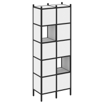 Loft Прямой стеллаж наборный VR.L-05 Тиквуд тёмный/Белый металл 862×446×1869