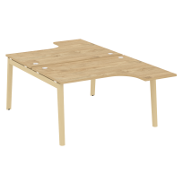 Onix Wood Рабочая станция OW.D.SA-3 Белый бриллиант/Дуб светлый/Белый металл 1380*2395*750 (1635/460)