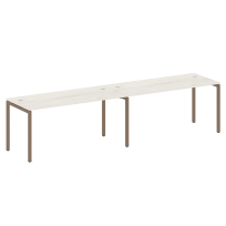 Metal System Quattro Р. ст. на 2 раб. места на П-образном м/к 40БП.СМ-2.4 Акация/Антрацит металл 3200*720*750