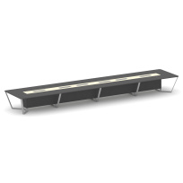 Стол для переговоров прямоугольный Steel Meet KM-PR.B.SP-24 / Тиквуд Светлый – Графит Глянец – Металл Серый / 8000×1600×750 Стол для переговоров прямоугольный Steel Meet KM-PR.B.SP-24 / Тиквуд Светлый – Графит Глянец – Металл Серый / 8000×1600×750