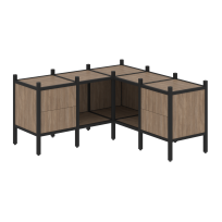 Loft Угловой внутренний стеллаж наборный VR.L-27 Тиквуд тёмный/Белый металл 1278×1278×636 Loft Угловой внутренний стеллаж наборный VR.L-27 Тиквуд тёмный/Белый металл 1278×1278×636