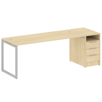 Metal System Quattro Р. ст. с тумбой на О-образном м/к 40БО.РС-СТП-1.5 Акация/Антрацит металл 2212*720*750 Metal System Quattro Р. ст. с тумбой на О-образном м/к 40БО.РС-СТП-1.5 Акация/Антрацит металл 2212*720*750