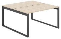 Стол-бенч с вырезом Allegro / 1600×1438×750 / Профиль О-образный: 70×20 Антрацит / Столешница: Белый / AG.136.WH.V.72.AN Стол-бенч с вырезом Allegro / 1600×1438×750 / Профиль О-образный: 70×20 Антрацит / Столешница: Белый / AG.136.WH.V.72.AN