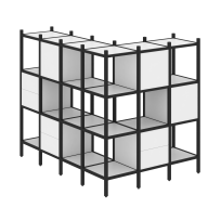 Loft Угловой внешний стеллаж наборный VR.L-52 Тиквуд тёмный/Белый металл 1694×1278×1458 Loft Угловой внешний стеллаж наборный VR.L-52 Тиквуд тёмный/Белый металл 1694×1278×1458