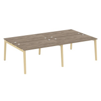 Onix Wood Рабочая станция OW.D.RS-4.3.8 Белый бриллиант/Дуб светлый/Белый металл 2760*1635*750
