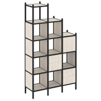 Loft Прямой стеллаж наборный VR.L-21 Тиквуд тёмный/Белый металл 1278×446×2280
