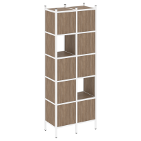 Loft Прямой стеллаж наборный VR.L-05 Тиквуд тёмный/Белый металл 862×446×1869