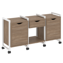 Loft Тумба на колесных опорах наборная. Вариант №7 VR.L-TN-7.K Тиквуд светлый/Капучино металл 1440×460×767 Loft Тумба на колесных опорах наборная. Вариант №7 VR.L-TN-7.K Тиквуд светлый/Капучино металл 1440×460×767