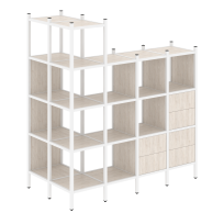 Loft Угловой внешний стеллаж наборный VR.L-57 Тиквуд тёмный/Белый металл 862×1694×1869 Loft Угловой внешний стеллаж наборный VR.L-57 Тиквуд тёмный/Белый металл 862×1694×1869